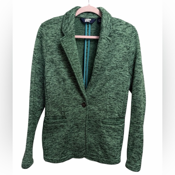 Lands' End Women's Heathered Green Blazer - Picture 1 of 4